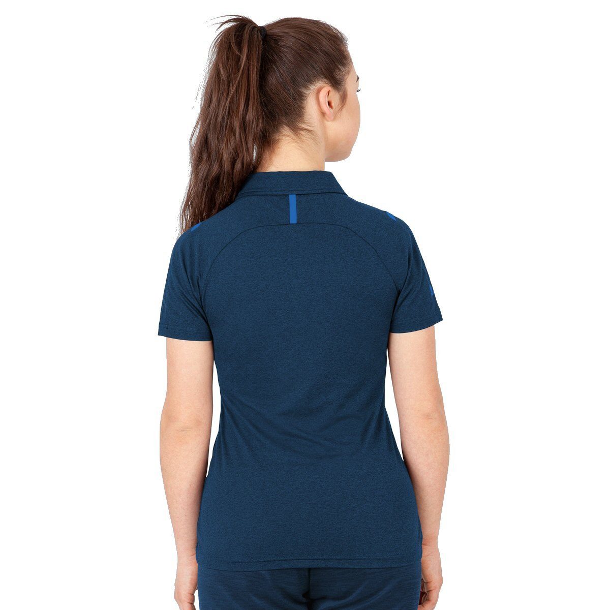 Jako Poloshirt Challenge (Polyester-Stretch-Jersey) marinemeliert/blau Damen