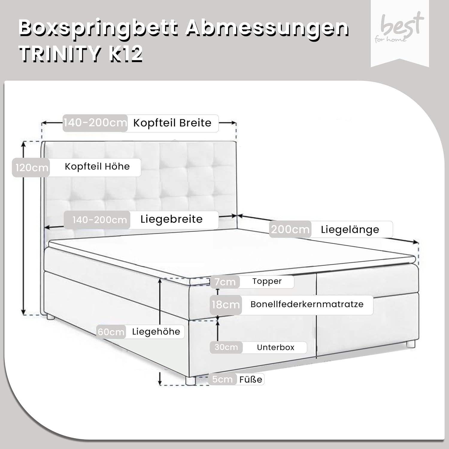 Best for Home Boxspringbett mit Bettkasten günstig online kaufen