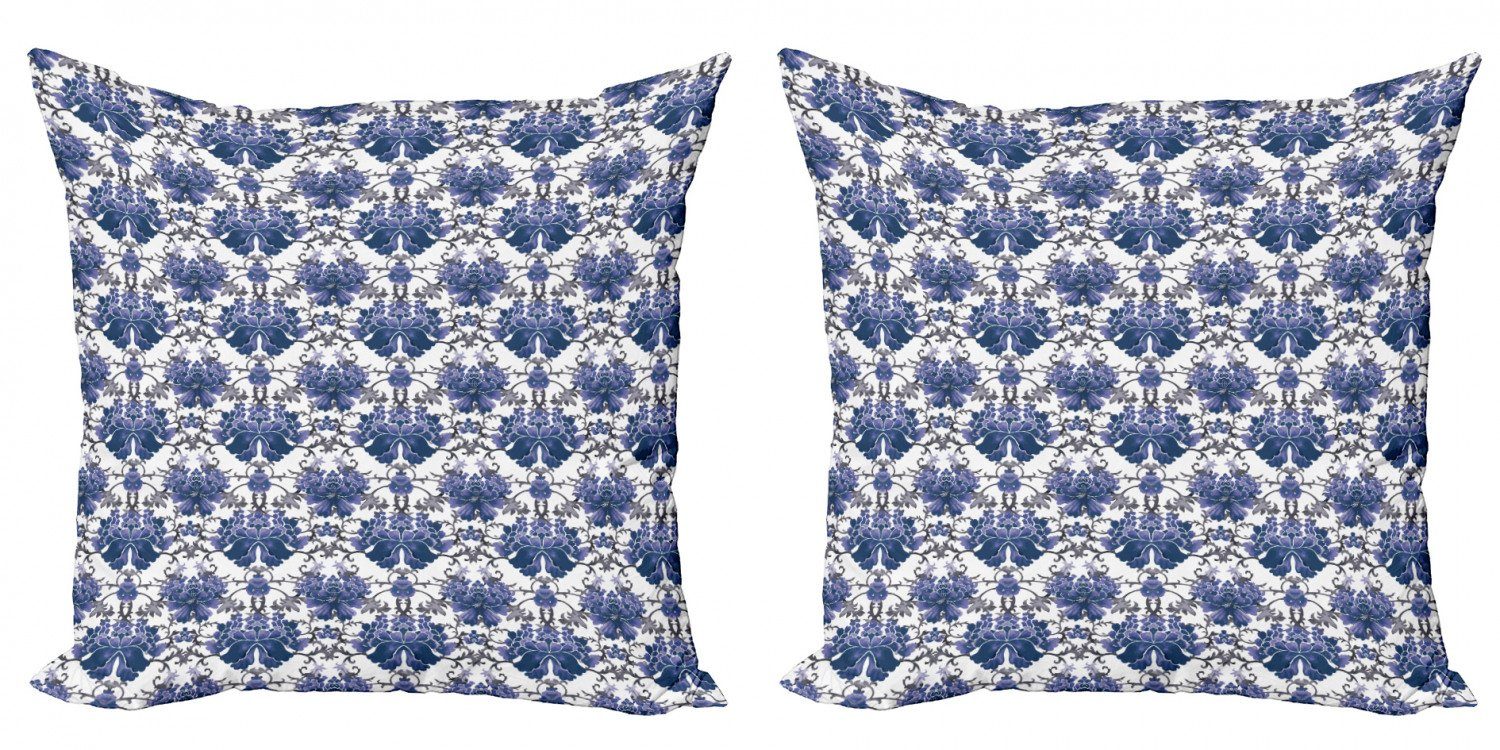 Digitaldruck, Kissenbezüge Symmetrische (2 Modern Oriental Blumen Natur Stück), Doppelseitiger Abakuhaus Accent