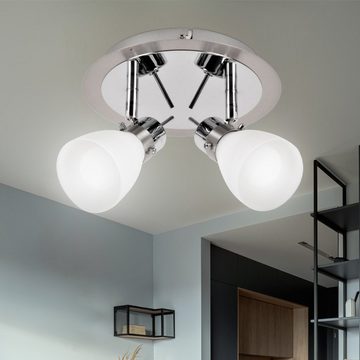 etc-shop LED Deckenleuchte, Leuchtmittel inklusive, Warmweiß, Decken Leuchte Wohn Zimmer Wand Lampe Chrom Spots beweglich im Set