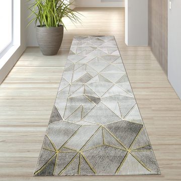 Teppich Designer Teppich Muster in grau gold, TeppichHome24, rechteckig