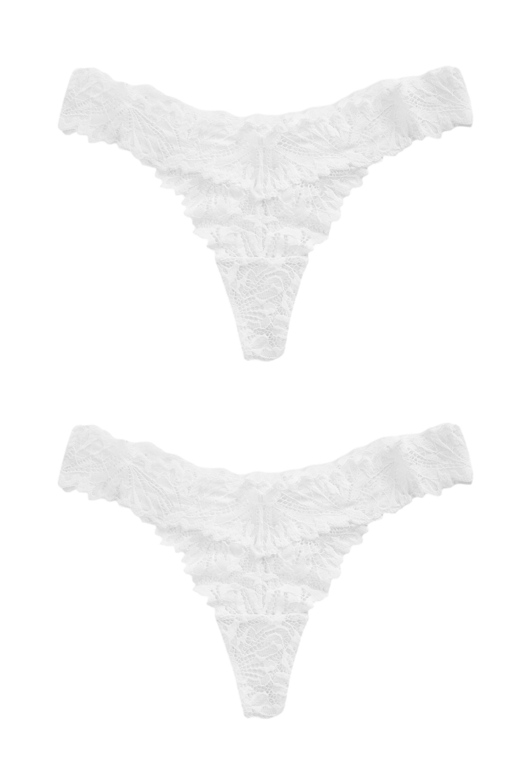 String 2er-Pack Comfort Spitzenslips, Tanga