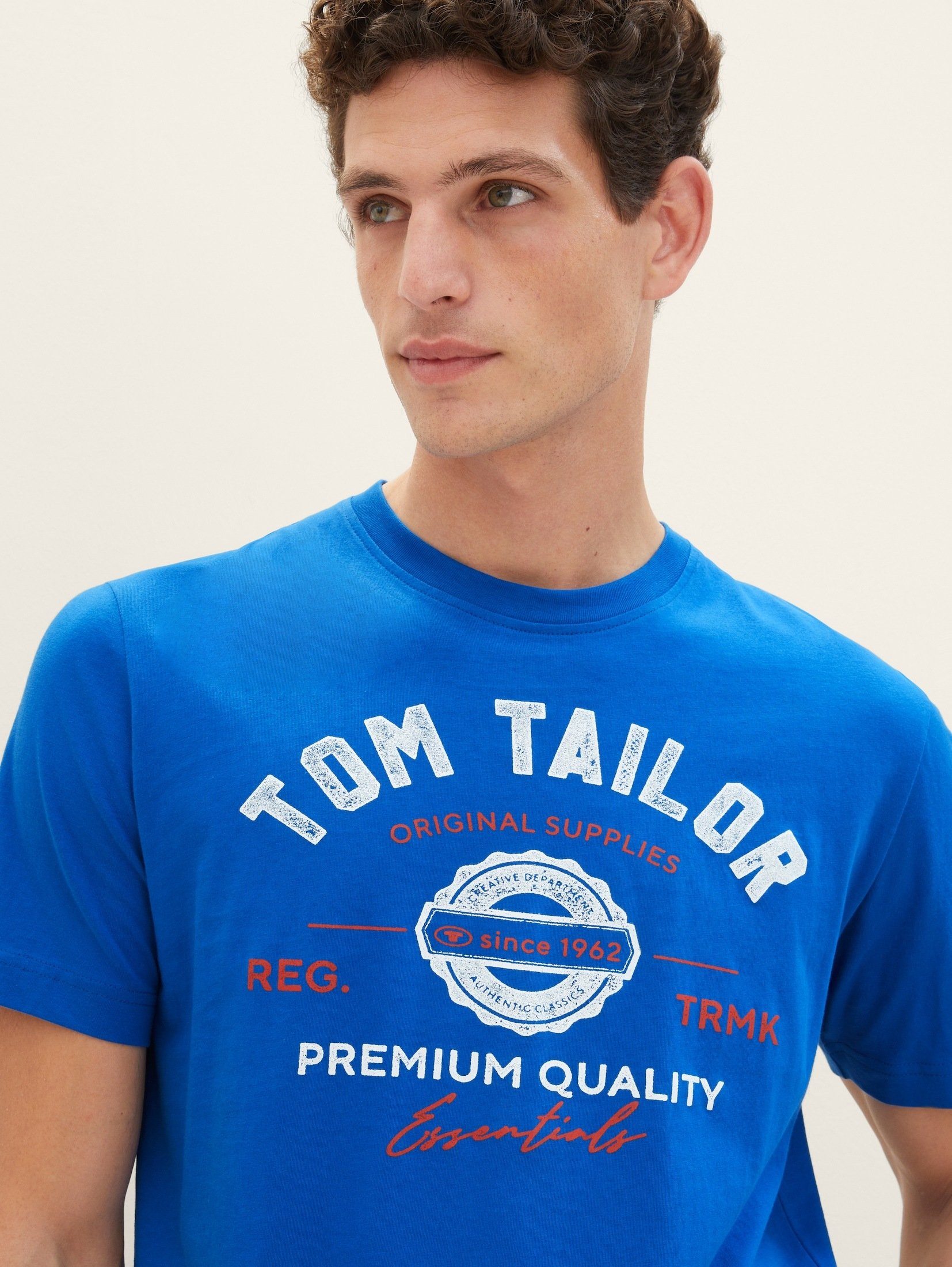 Print Logo TAILOR mit sure T-Shirt blue T-Shirt TOM
