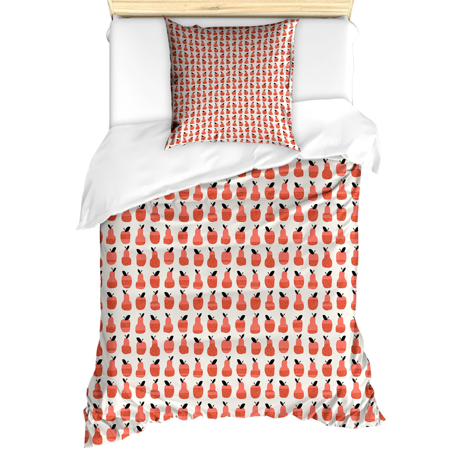 Abakuhaus Bettwäsche Milbensicher Allergiker geeignet mit Kissenbezug, Microfaser, Obst Abstrakte Äpfel und Birnen