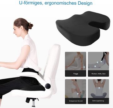 Arova Sitzkissen Steißbein Orthopädisches Memory-Sitzkissen für Auto, Büro und Zuhause, Hochwertig, U-Form