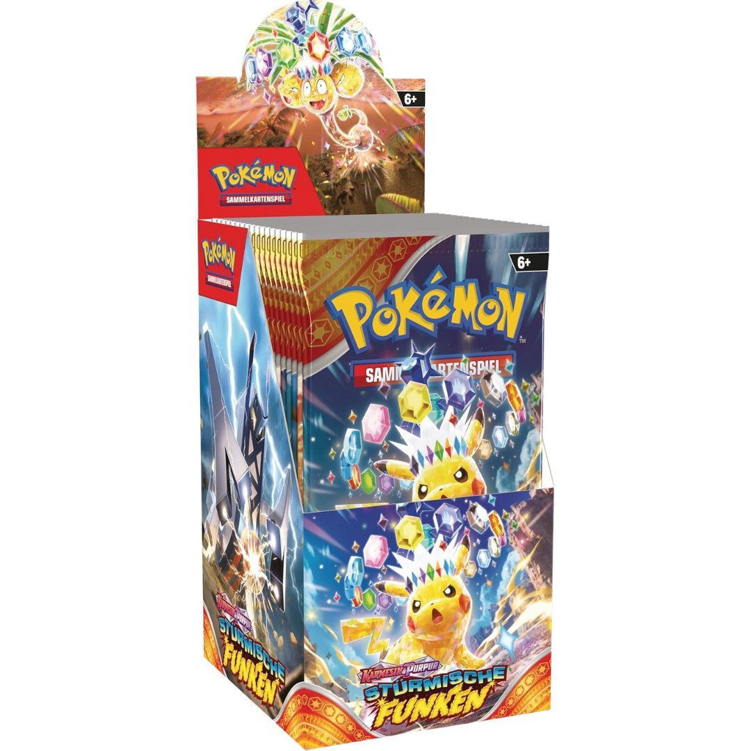 The Pokémon Company International Sammelkarte Pokémon Stürmische Funken 18er Boosterpack-Display - deutsch
