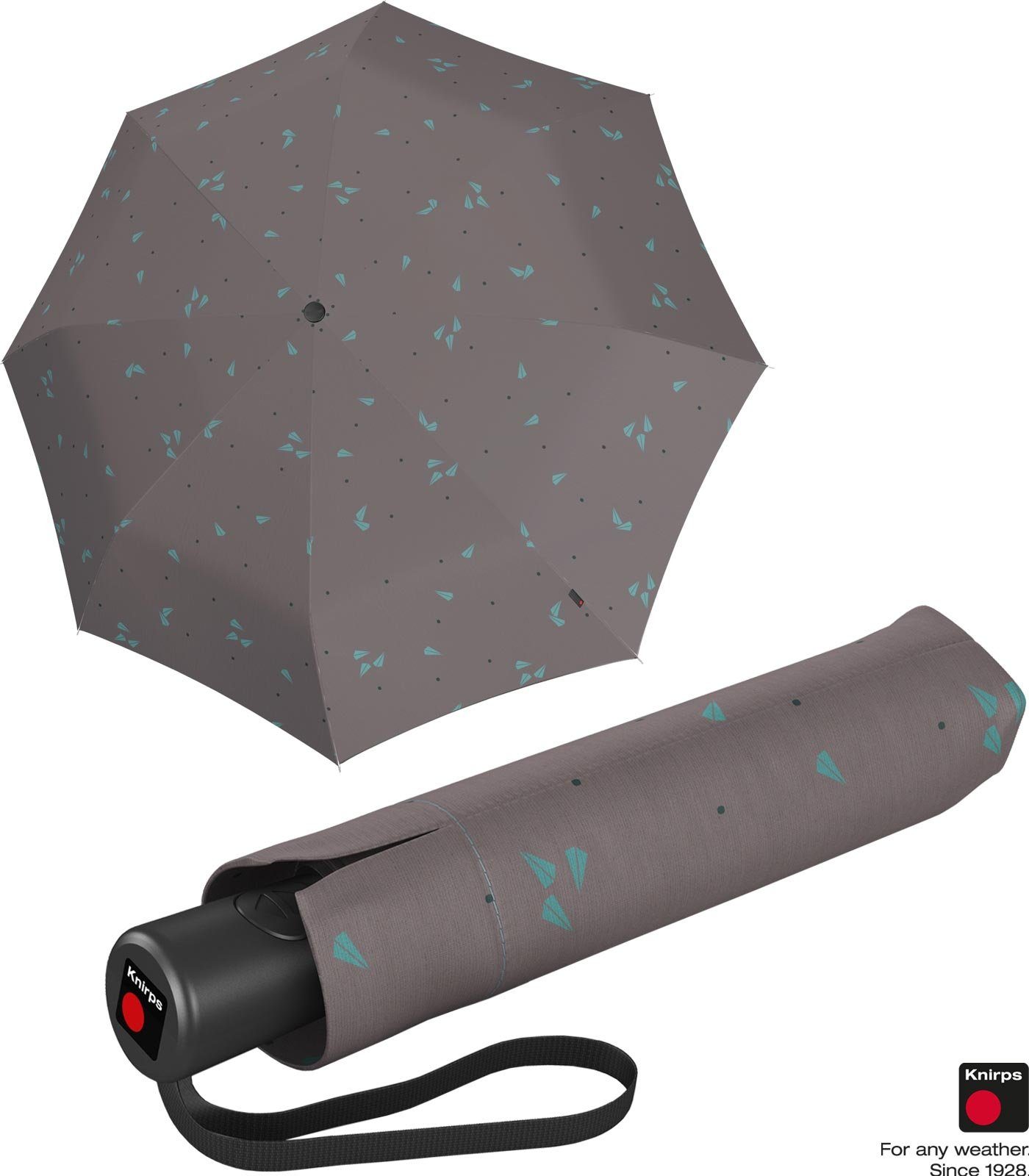 2Fly, Taschenregenschirm Auf-Zu-Automatik A.200 Duomatic grau Medium und - modern jugendlich Knirps®