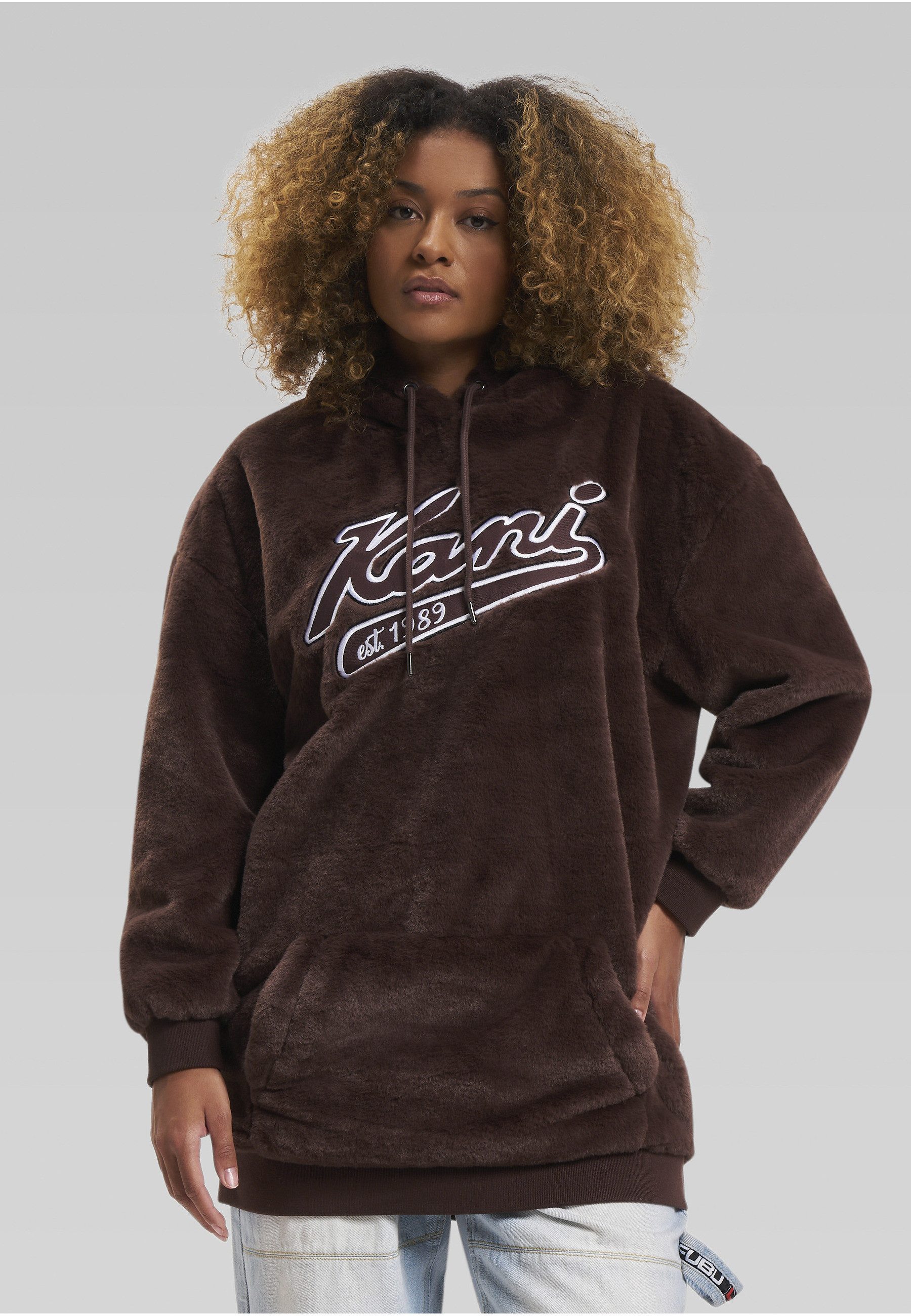 Karl Kani Kapuzensweatshirt Karl Kani Damen KW234-039-2 KK Varsity Vegan Fur Hoodie Dress