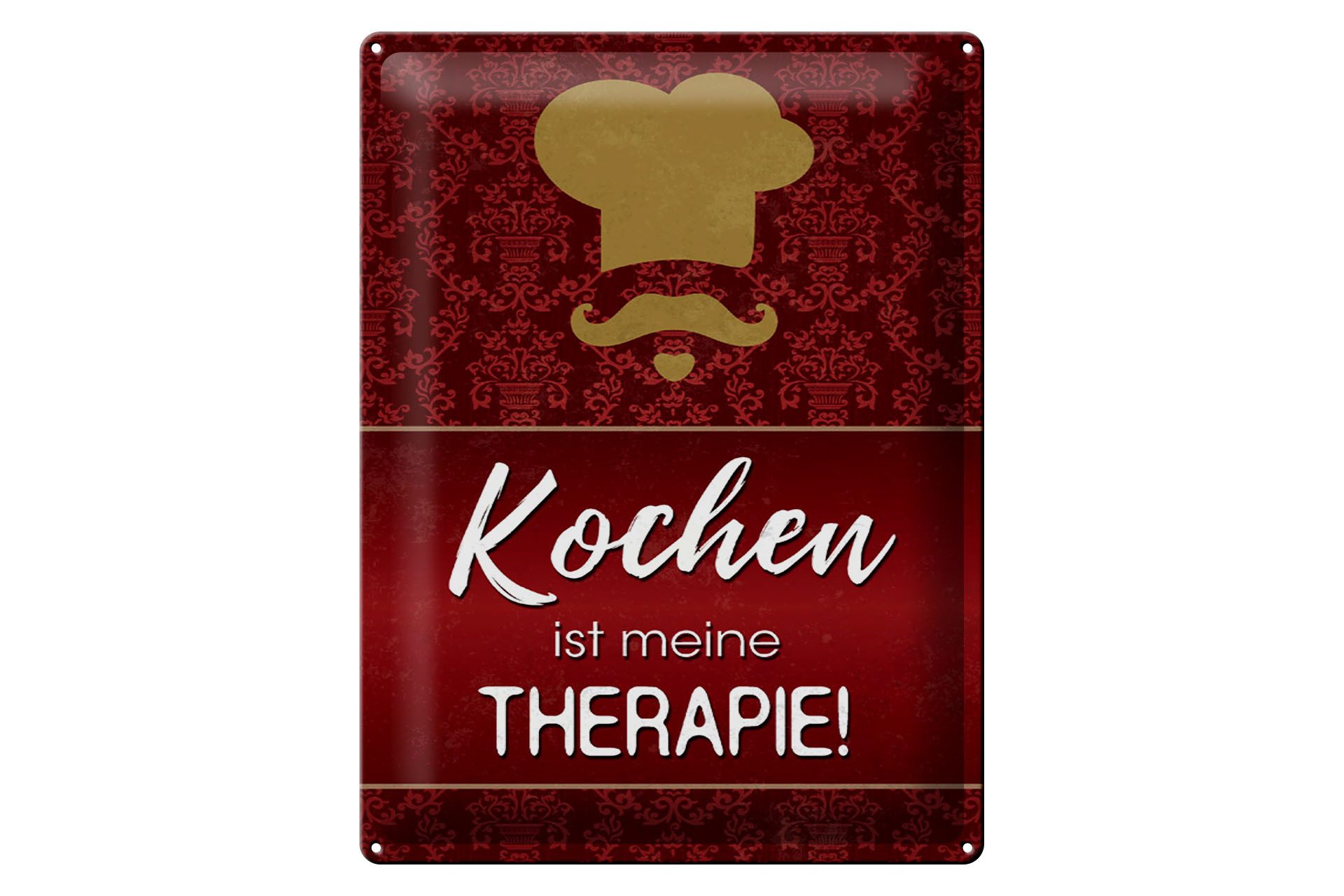 Metallschild Spruch 30x40cm Kochen ist meine Therapie