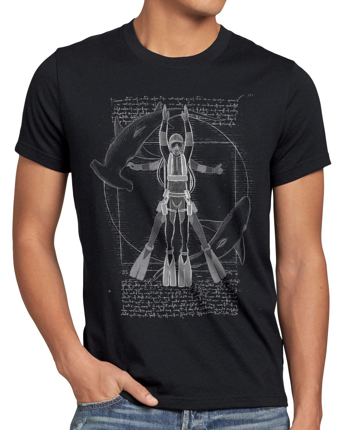 style3 T-Shirt Vitruvianischer Taucher flossen scuba günstig online kaufen