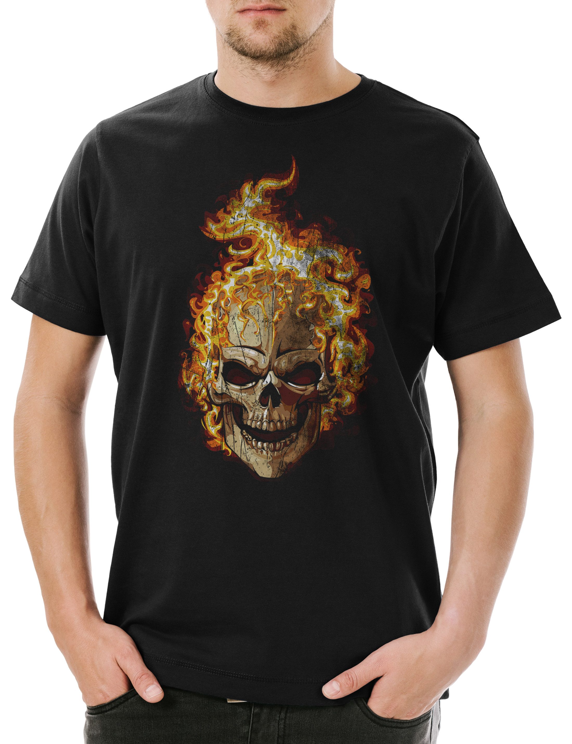 Urban Backwoods Print-Shirt Burning Skull II günstig online kaufen