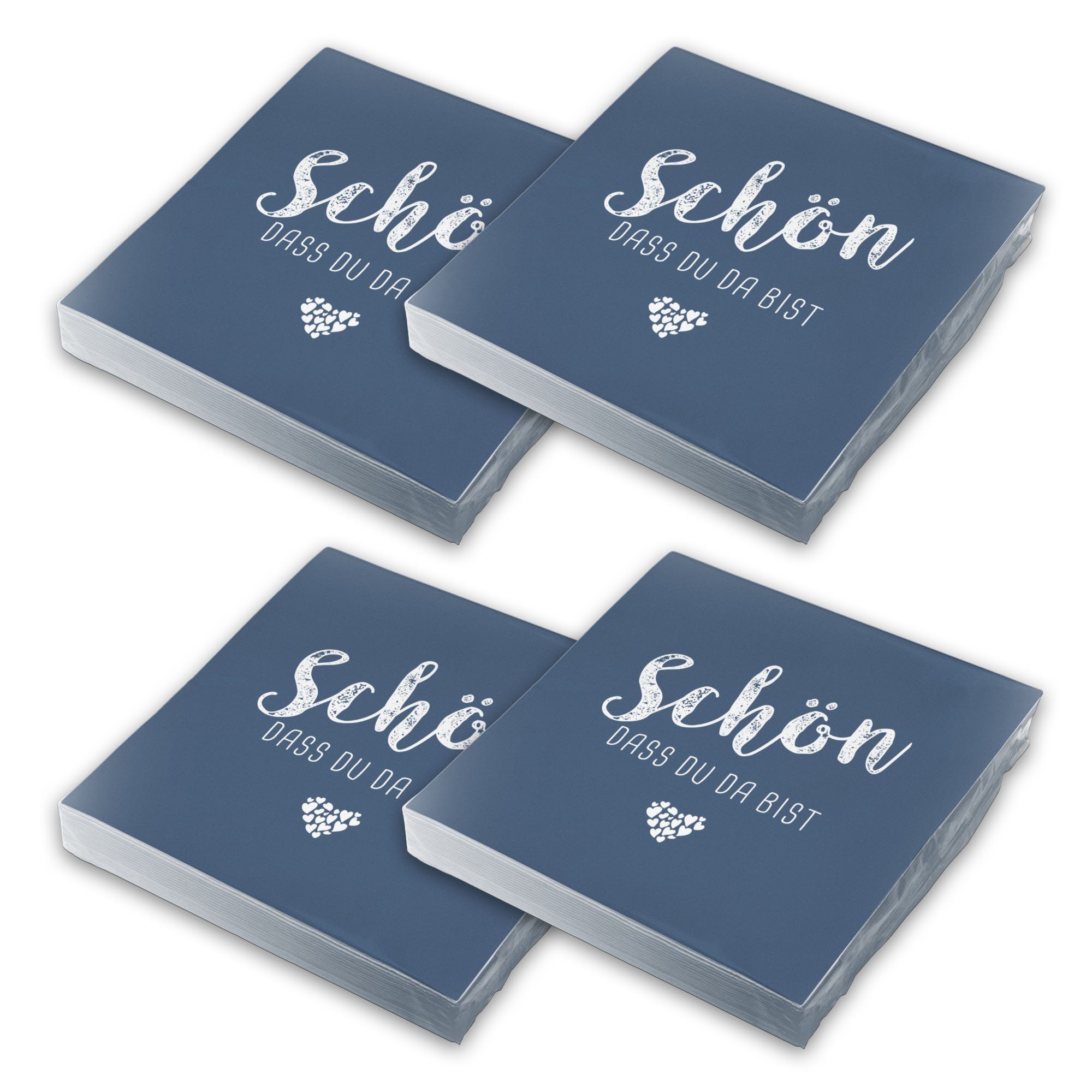 itenga Papierserviette itenga 80x Serviette Schön dass du da bist dunkelblau Set