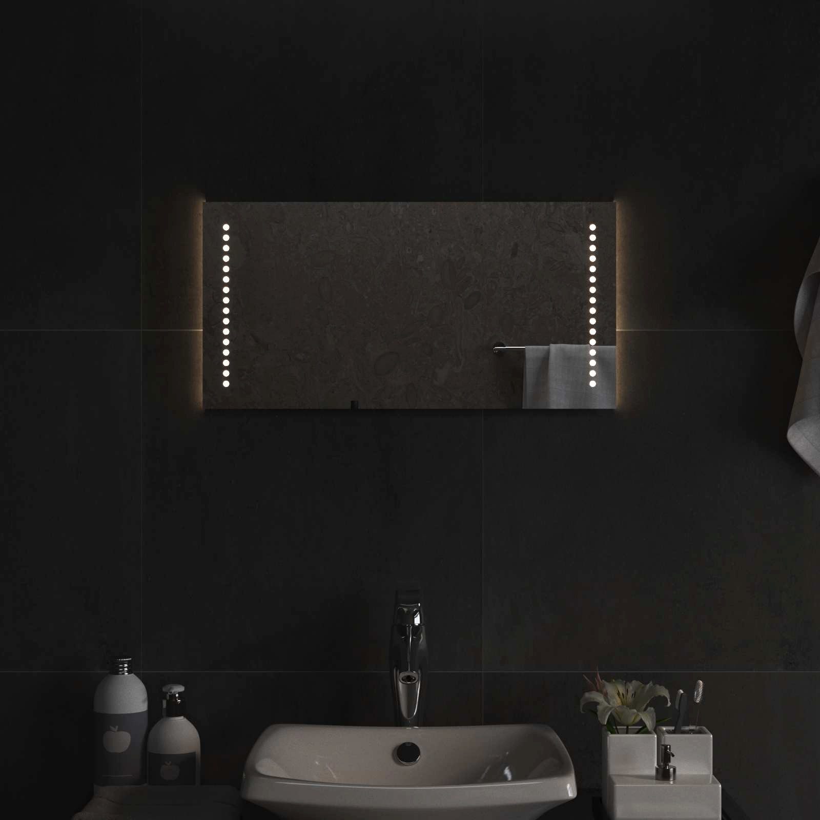 vidaXL Spiegel LED-Badezimmerspiegel Transparent 60 x 30 cm Gehärtetes Glas (1-St)