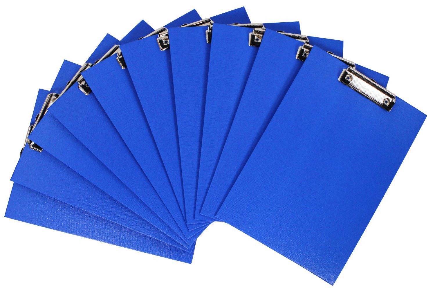 Kranholdt Schreibmappe 10 Stück Klemmbrett DIN A4 (10-St), aus Graupappe, mit PVC-Folien-Überzug und Drahtbügelklemme