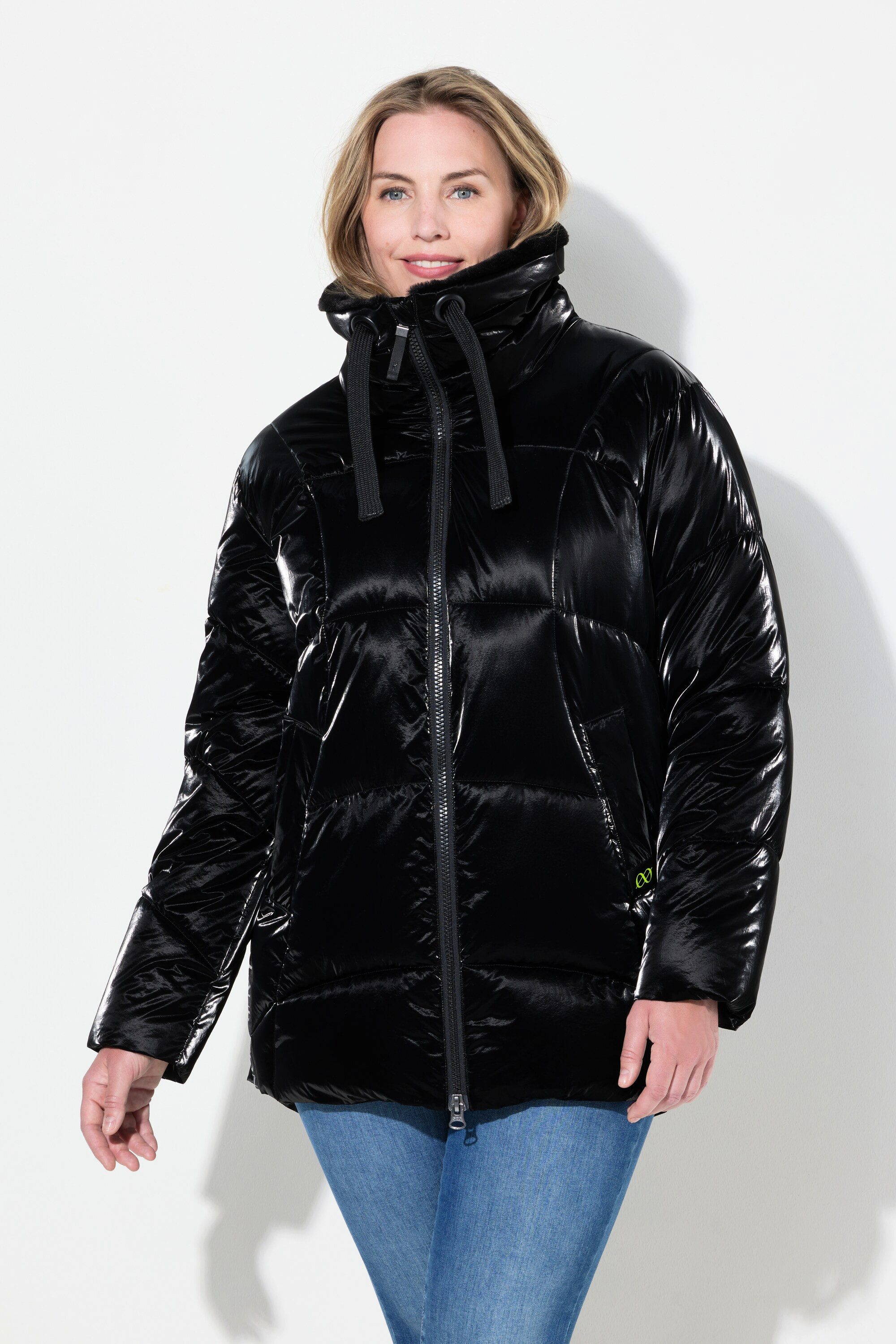 Steppjacke Steppjacke mit Kunstfellbesatzkragen 2-Wege-Zipper