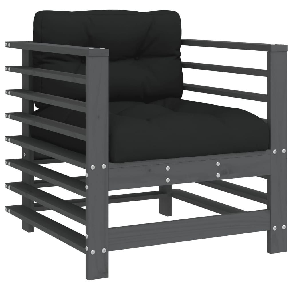 vidaXL Sofaelement Gartenstühle mit Kissen 2 günstig online kaufen
