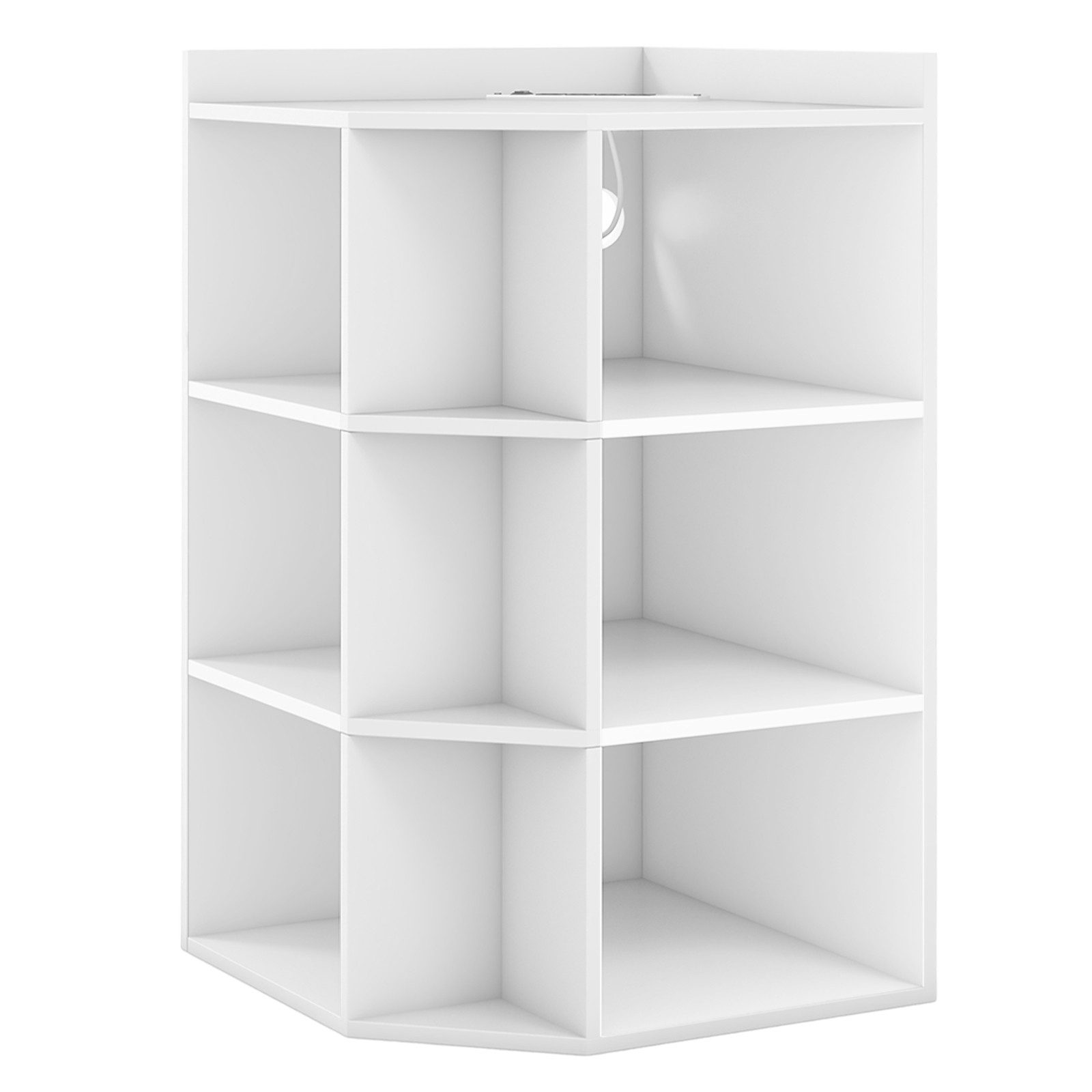 COSTWAY Bücherregal, mit 9 Fächern, 2 USB-Anschlüssen & 4 Steckdosen günstig online kaufen