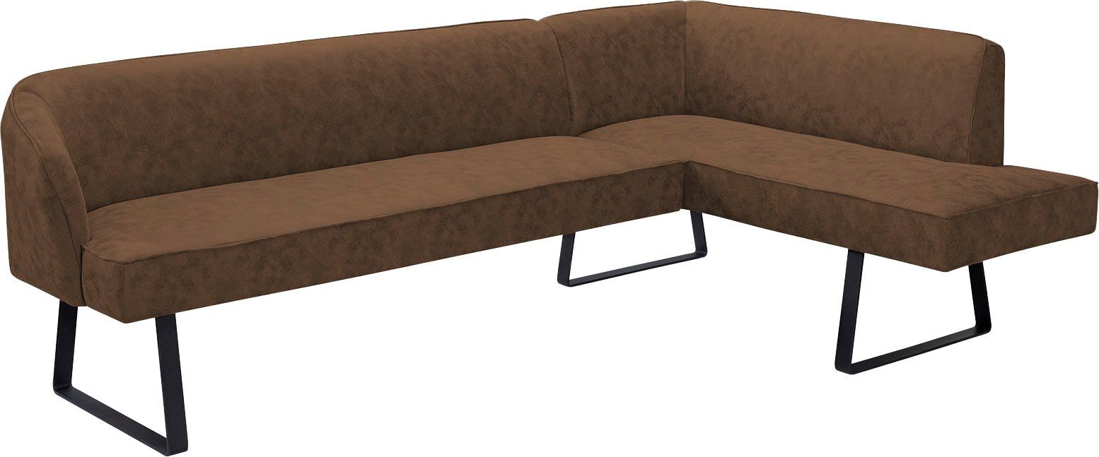 exxpo - sofa fashion Eckbank Americano, mit Keder und Metallfüßen, Bezug in verschiedenen Qualitäten