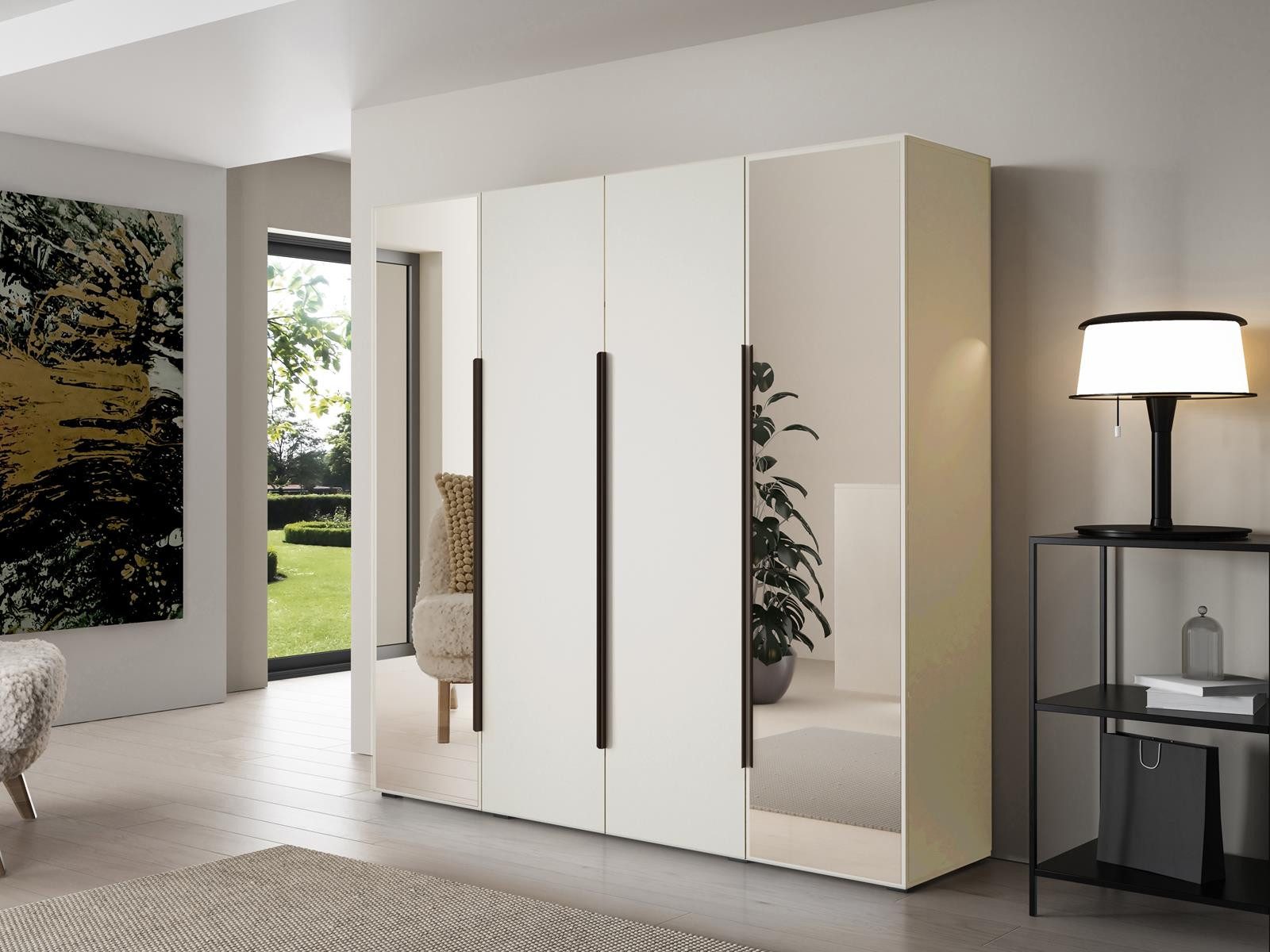 Compleo Kleiderschrank mit 4 Türen, Drehtürenschrank, günstig online kaufen