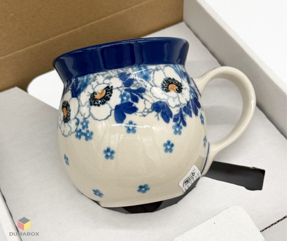 Ceramika Artystyczna Bolesławiec Becher Bunzlauer Keramik Becher 200 ml mit Geschenkverpackung