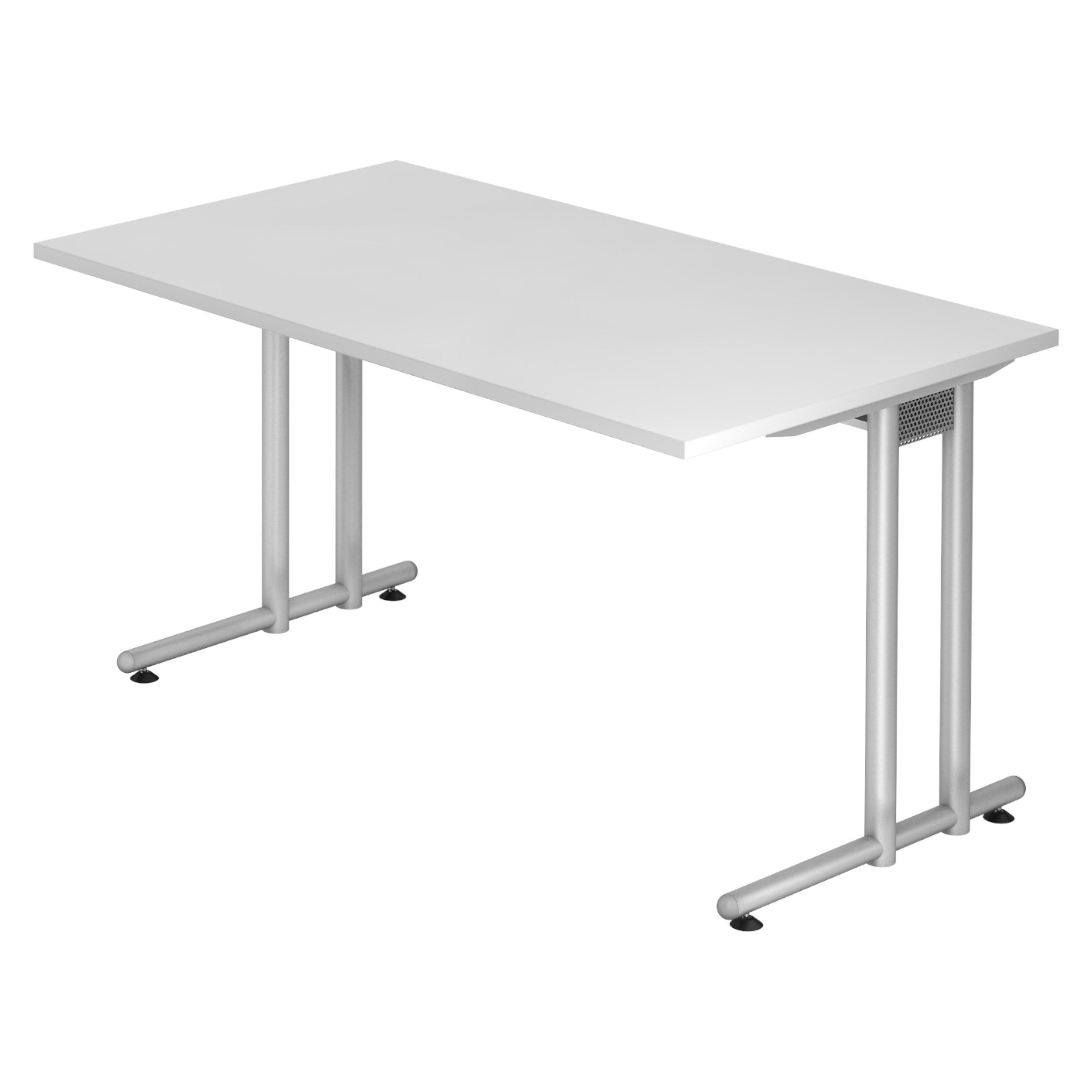 bümö Schreibtisch bümö Schreibtisch Serie-N, Rechteck: 140 x 80 cm - Dekor: Weiß