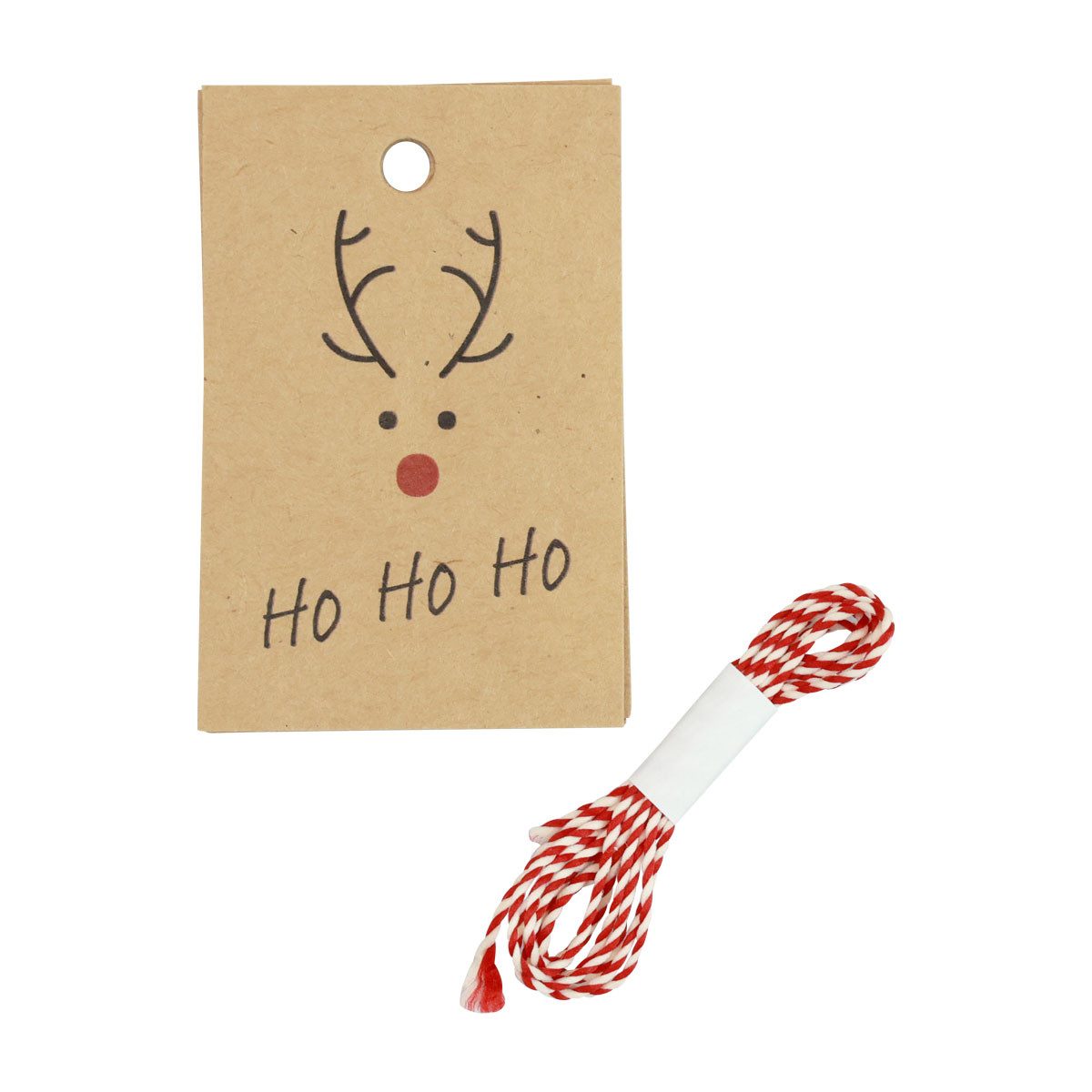 Goldina Loy GmbH + Co KG Grußkarten Weihnachtliche Geschenkanhänger Rentier Bastelset DIY, 4 Stück