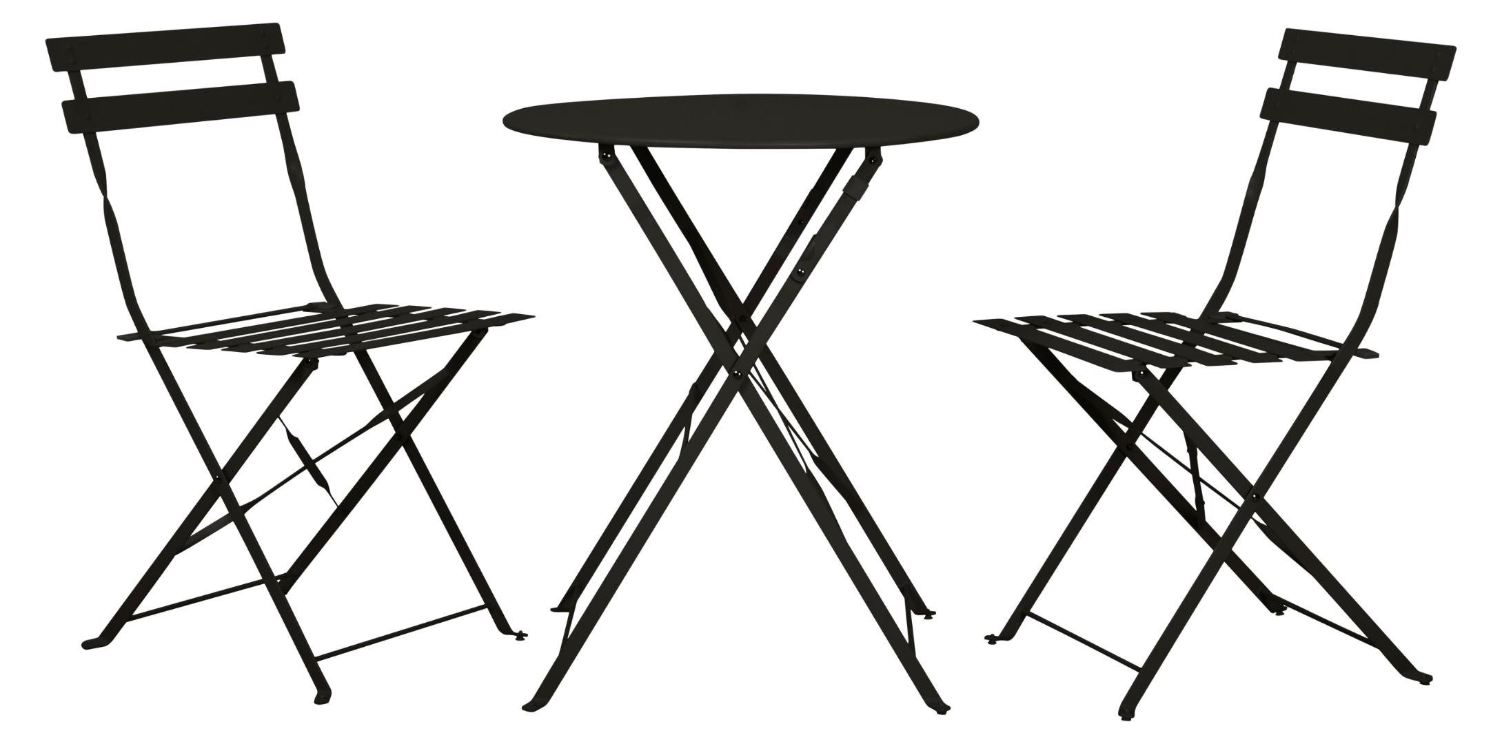 ebuy24 Bistrotisch Sam Café-Set schwarz.