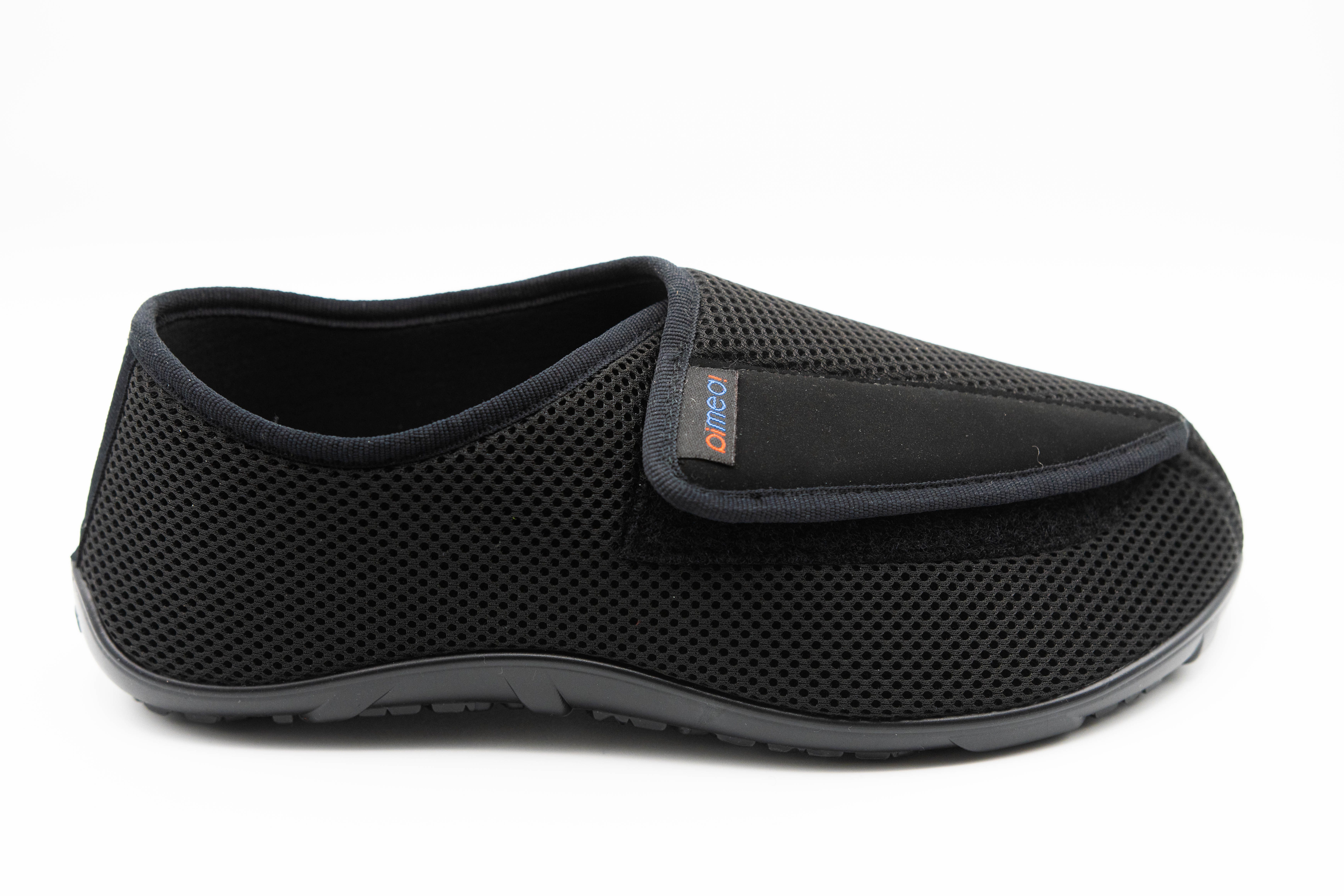 pifit! Verbandschuh "comfortable", Stretch, Mesh, schwarz, 32240 Barfußschuh Weitenregtulierung durch starken Klettverschluss
