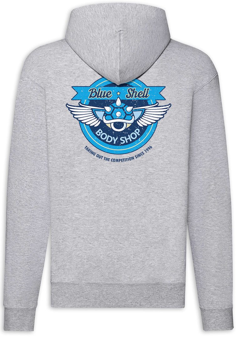 Urban Backwoods Sweatjacke Blue Shell Body Shop Zipper Hoodie Panzer Super Schildkröte Video (1-tlg) Luigi VG Mario Game