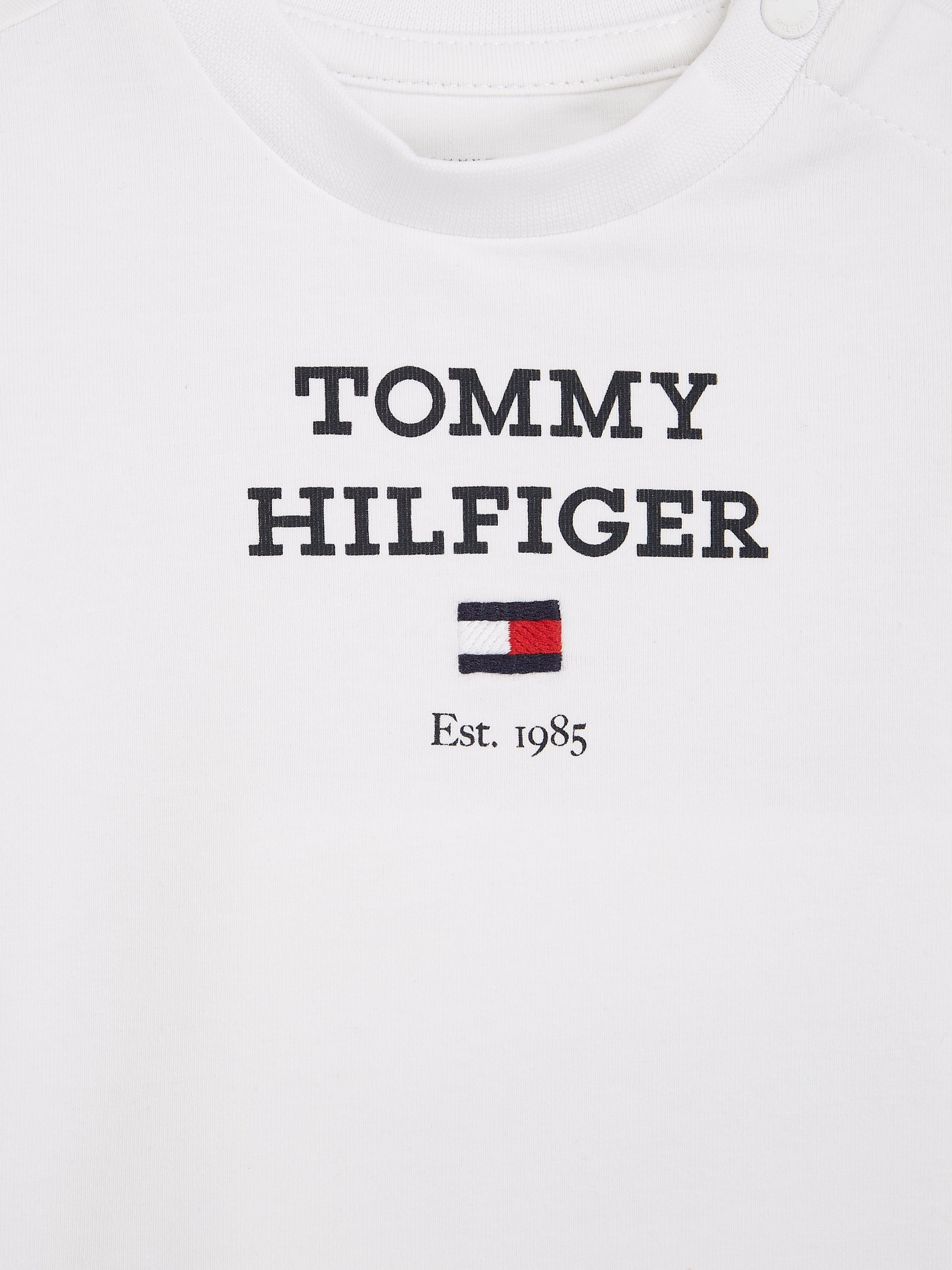 TEE TH Logoschriftzug Langarmshirt BABY Hilfiger mit L/S White LOGO Tommy