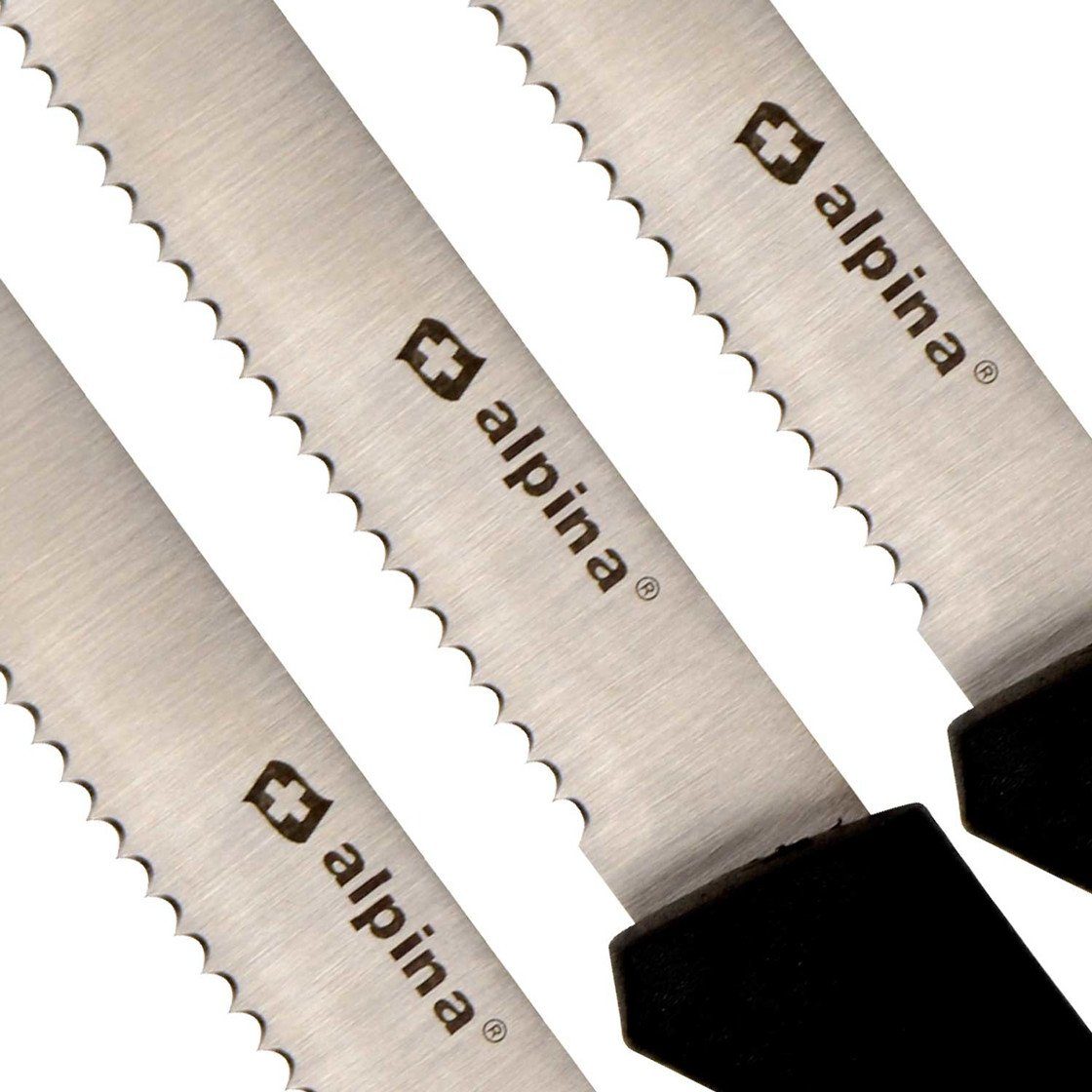 *Alpina* Стейк ножи Alpina 6 teiliges Стейк ножи-Set aus Edelstahl, schwarz-rot (6 Stück)