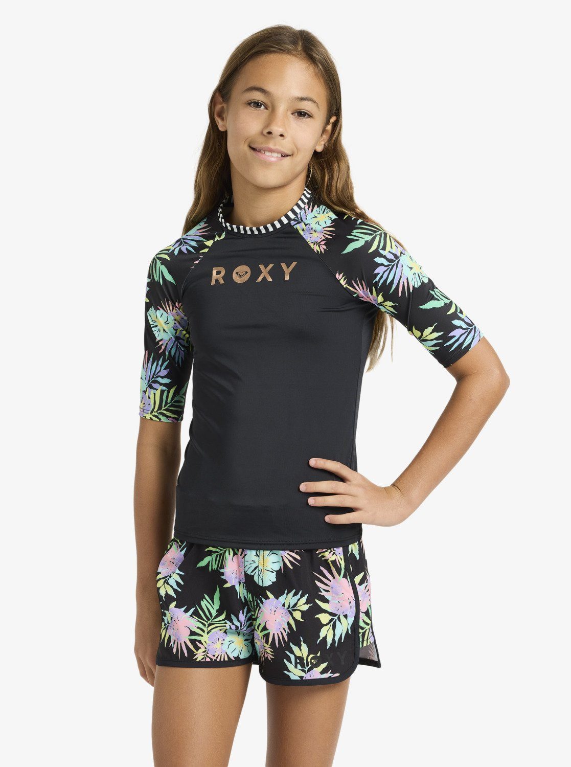 Roxy Strandshirt ROXY ACTIVE RG SHORT SLEEVE LYCRA für Kinder und Jugendliche, kurze Ärmel, sportlicher Stil