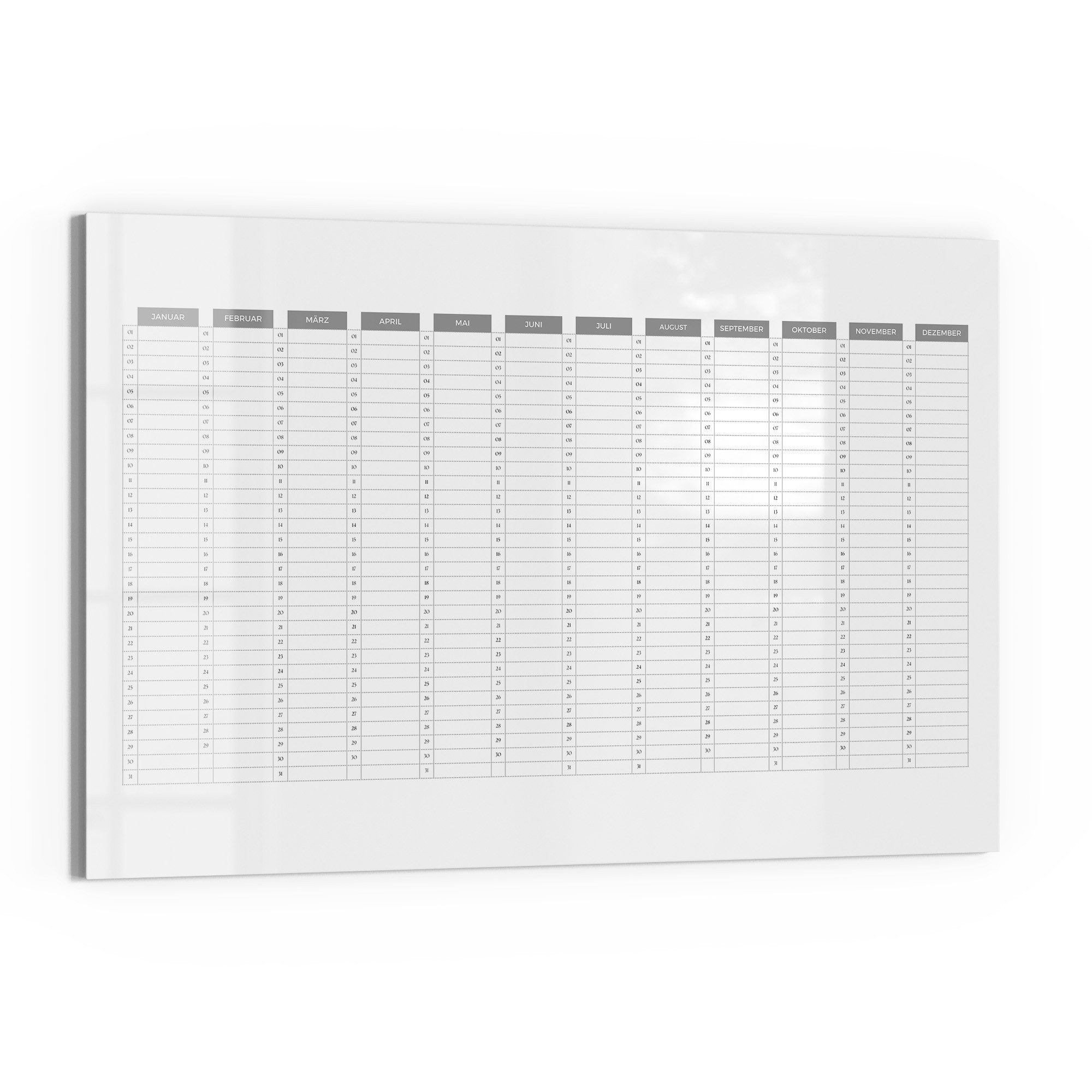 DEQORI Magnettafel 'Jahresplaner Weiß (DE)', Whiteboard Pinnwand beschreibb günstig online kaufen