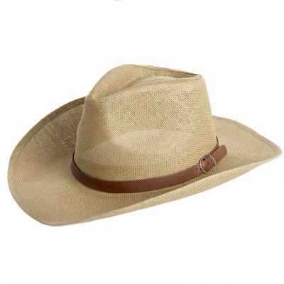 Caspar Cowboyhut HT009 Herren Hut mit braunem Gürtelband