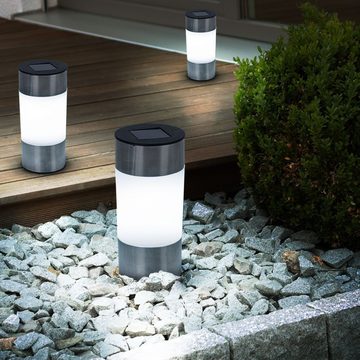 etc-shop LED Gartenleuchte, LED-Leuchtmittel fest verbaut, Neutralweiß, 9x Außen Steh Stand Lampe Solar Steck Erdspieß Leuchte Garten