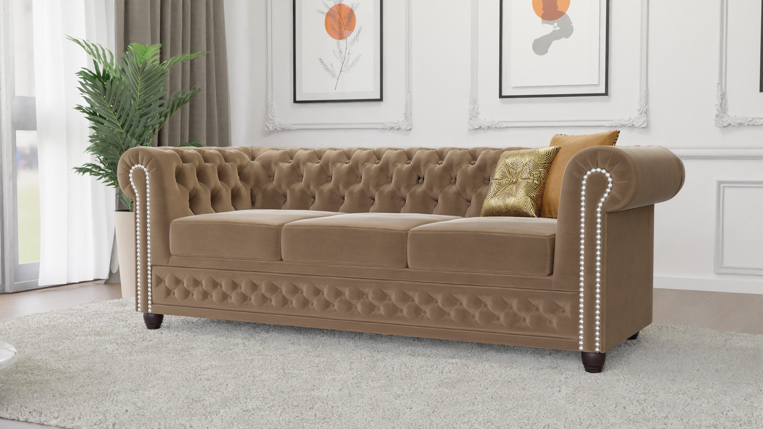 S-Style Möbel Chesterfield-Sofa Lena 3-Sitzer mit günstig online kaufen