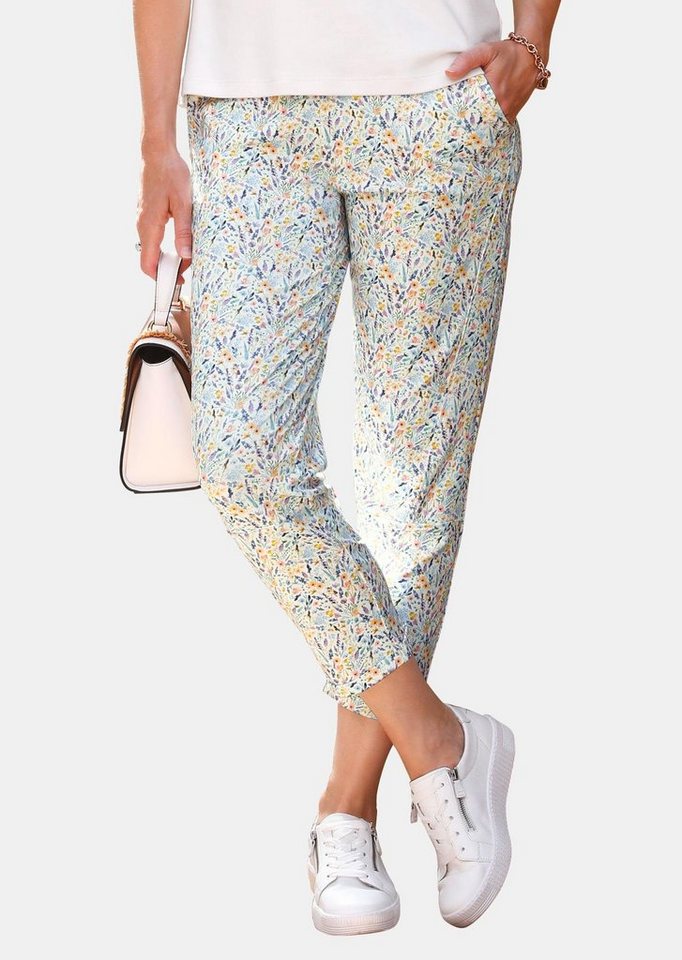 GOLDNER Stoffhose Attraktive Druckhose mit weichem Fall