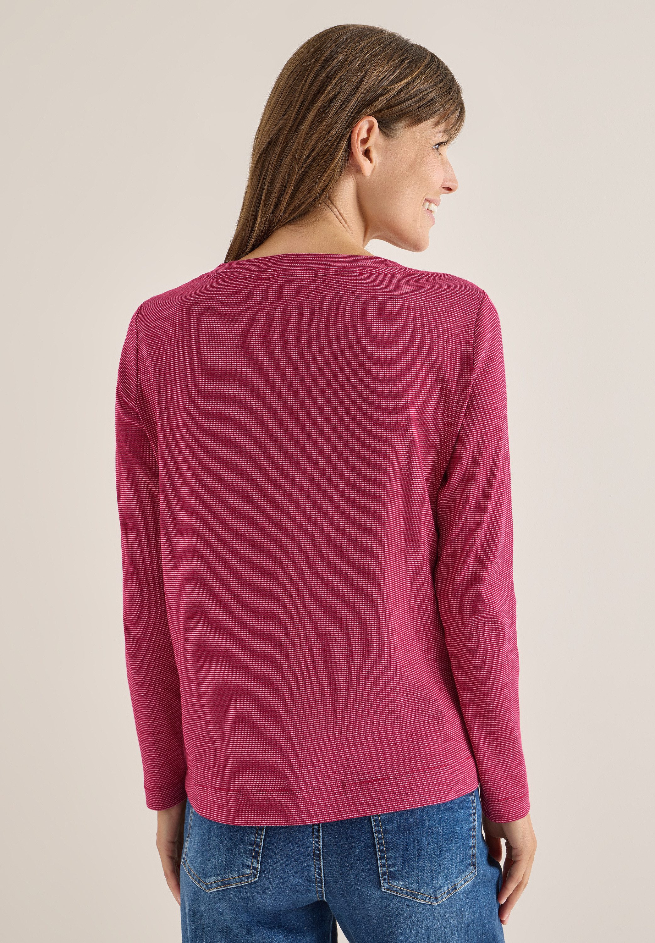 CECIL Langarmshirt aus Baumwolle mit Stretchante günstig online kaufen