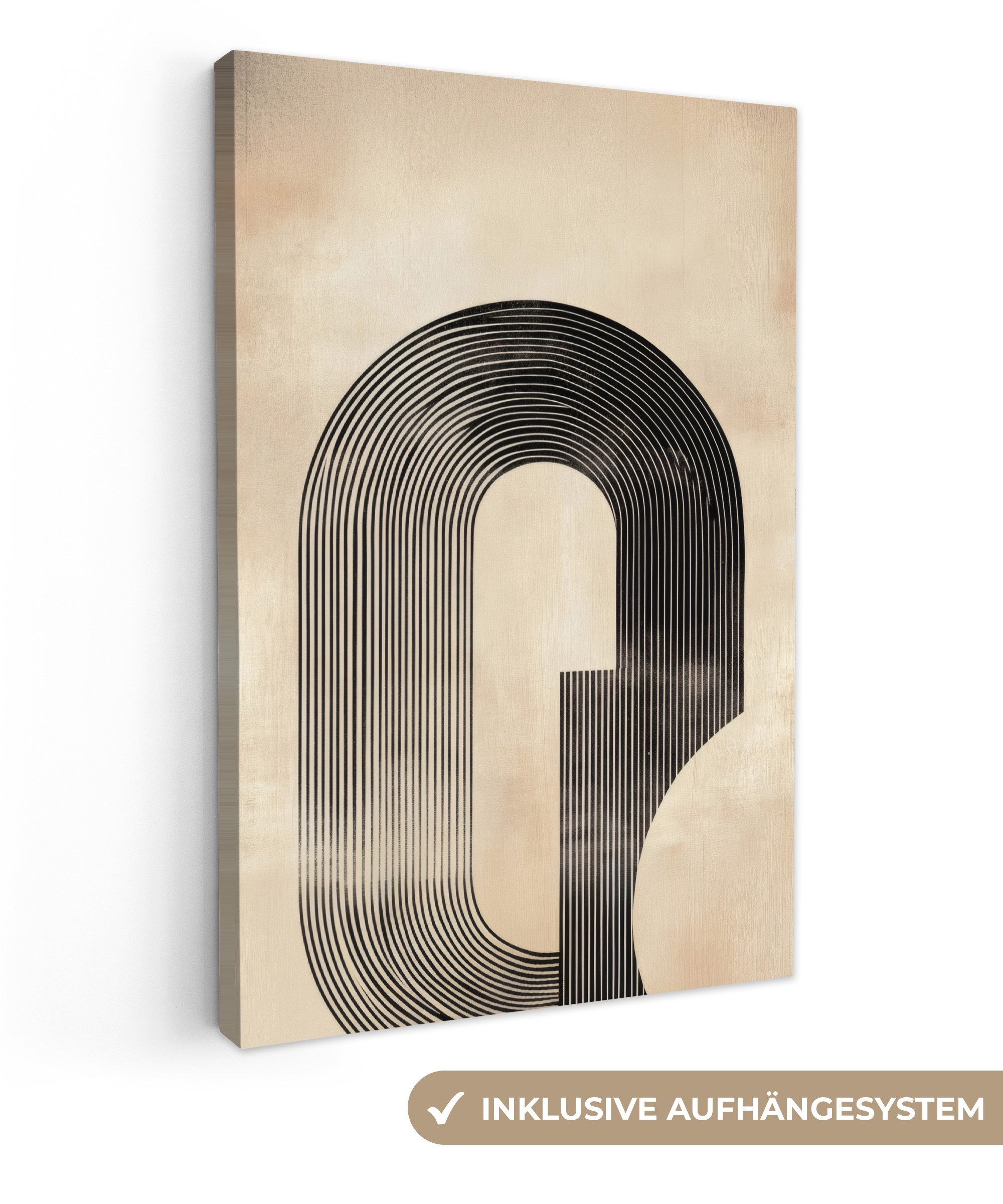 OneMillionCanvasses® Leinwandbild Schleife - Streifen - Minimalistisch - Sc günstig online kaufen