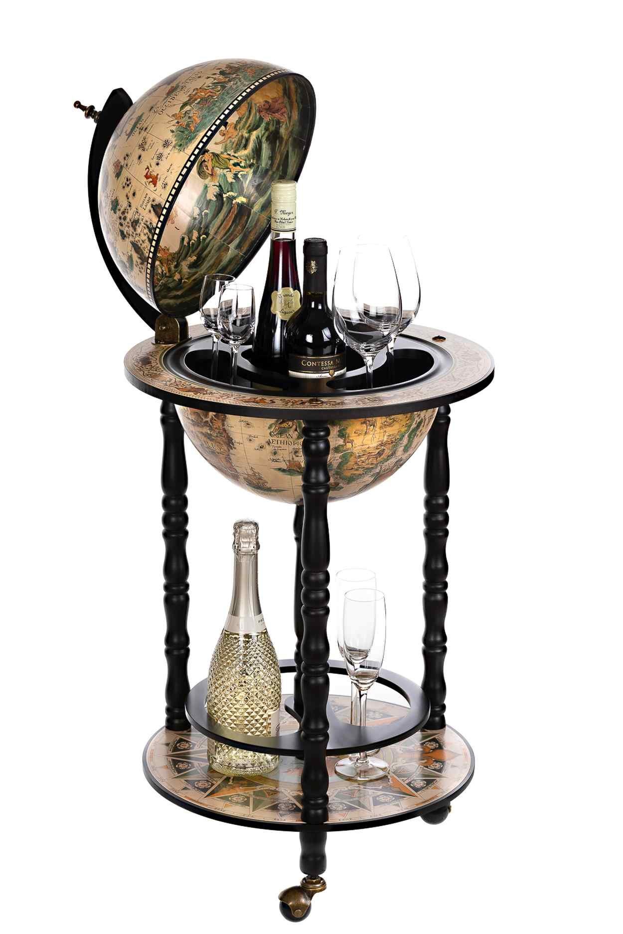BIRENDY Dekoobjekt Hausbar Barwagen 3301WB Schwarzweiß günstig online kaufen