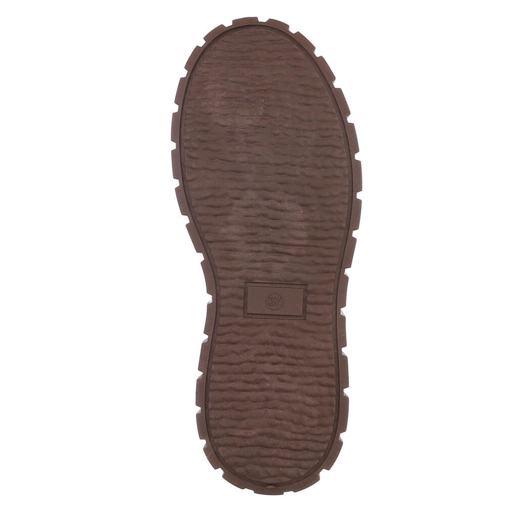 Ital-Design Damen Plateau Schnürstiefel mit Chunky-Sohle Schnürstiefelette (92002648) Keilabsatz/Wedge Stiefeletten in Braun