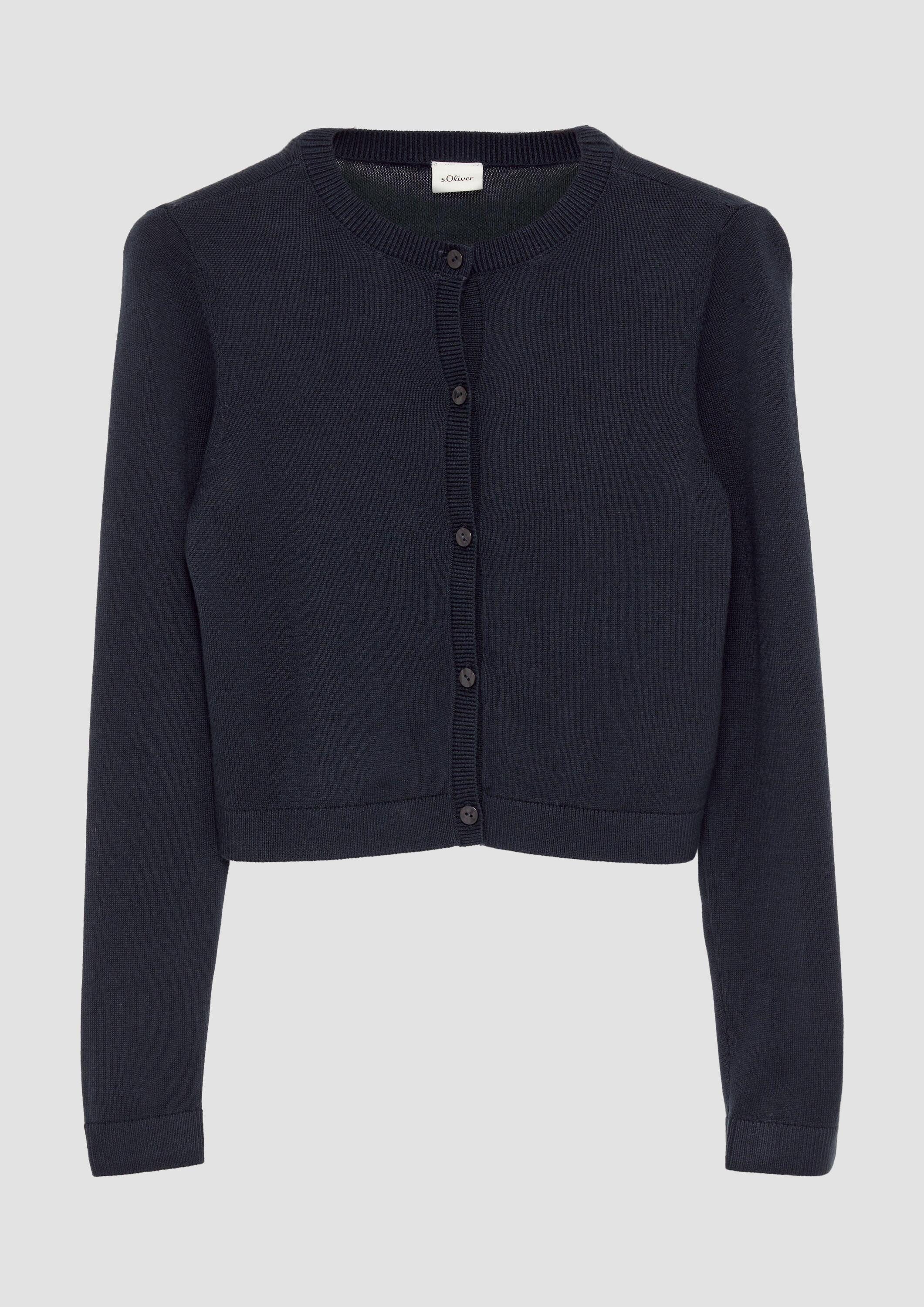 s.Oliver Cardigan Strickjacke Verkürzte Strickjacke aus Baumwollmix