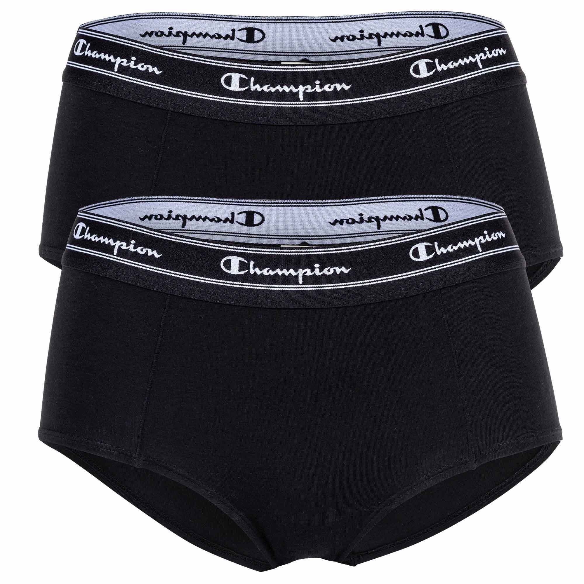 Champion Slip Damen Hipster 2er Pack - Pants, Logo-Bund Schwarz