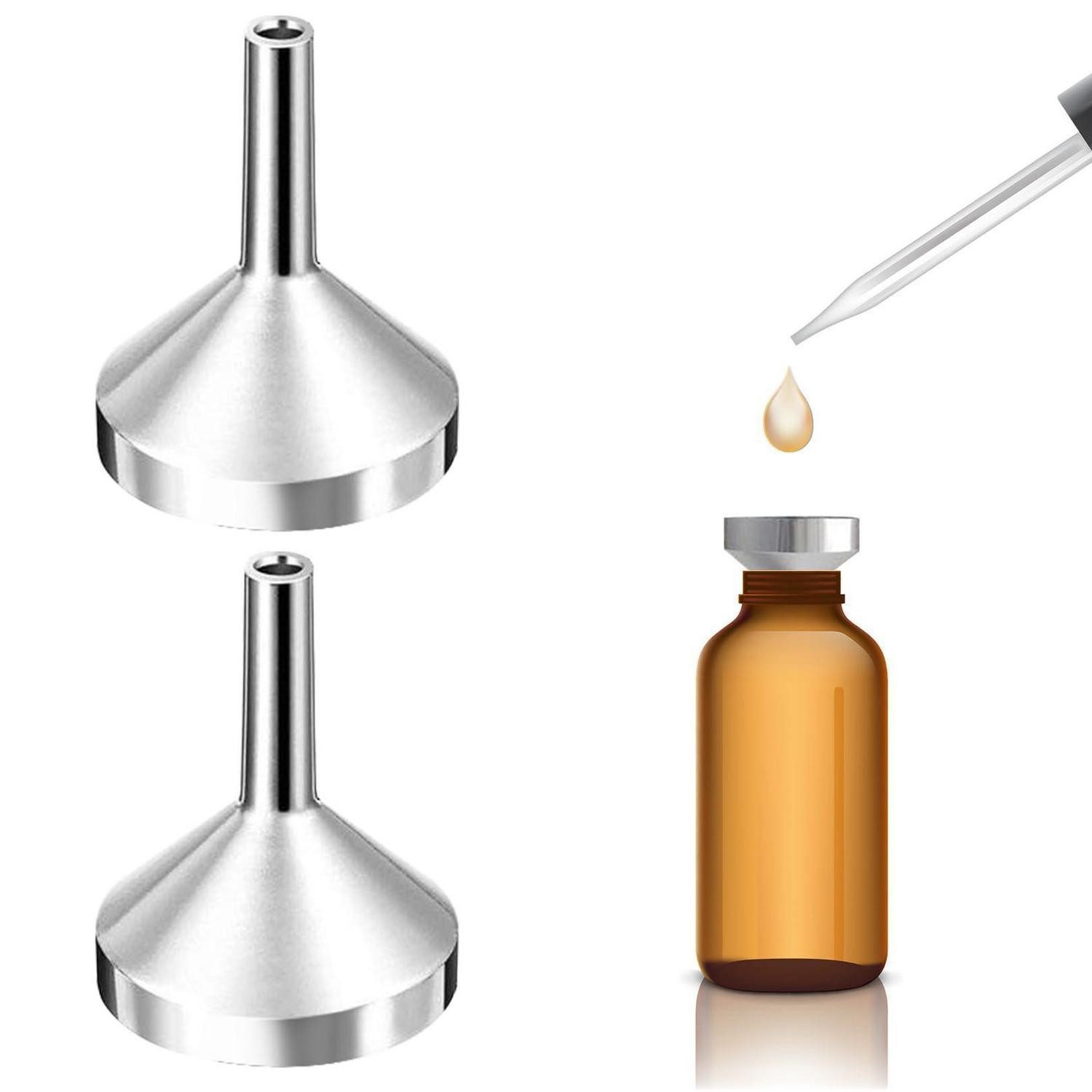 LuxusKollektion Öltrichter Mini Trichter Edelstahl 2er Set 18 mm für Flaschen