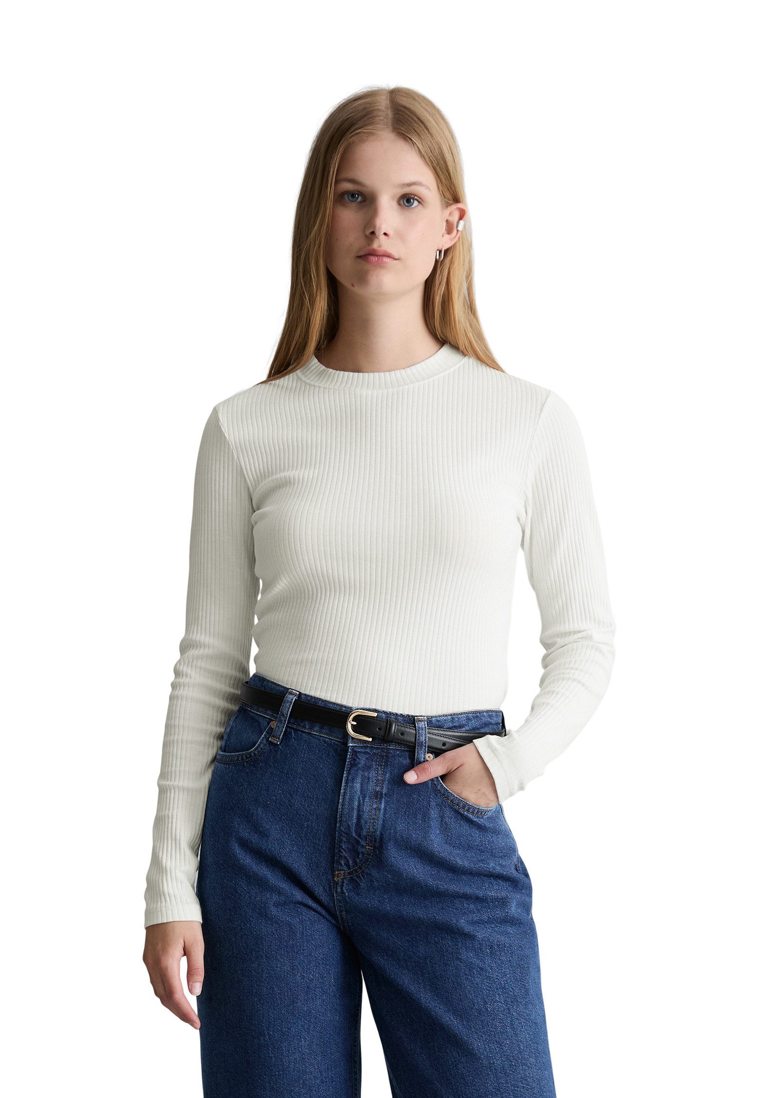 Langarmshirt aus Rippjersey