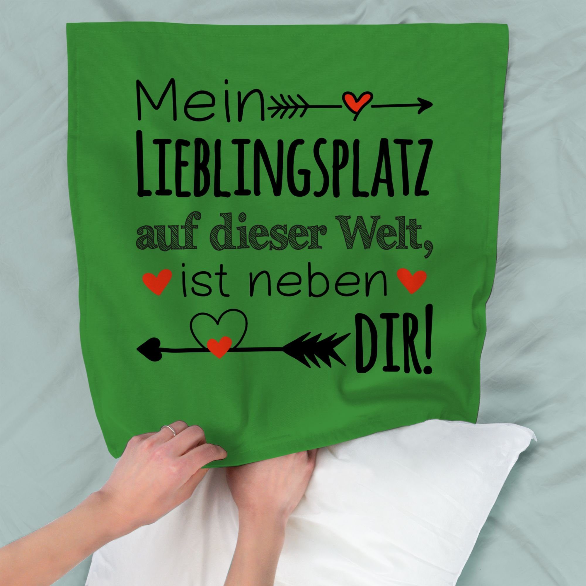 Geschenk Partnerin Dekokissen Valentinstag Kissenbezüge - Stück), Partner Lieblingsplatz Beziehung Shirtracer Liebeserklärung, Geschenk (1