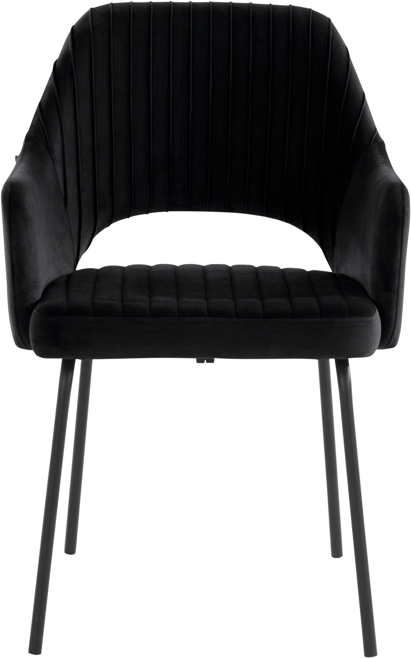 cm Sitzhöhe Esszimmerstuhl Armlehnstuhl, Metallgestell, in 50 | loft24 Bezug schwarz (Set, schwarz St), Bentley 2 Samtoptik,
