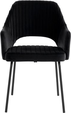 loft24 Esszimmerstuhl Bentley (Set, 2 St), Armlehnstuhl, Bezug in Samtoptik, Metallgestell, Sitzhöhe 50 cm