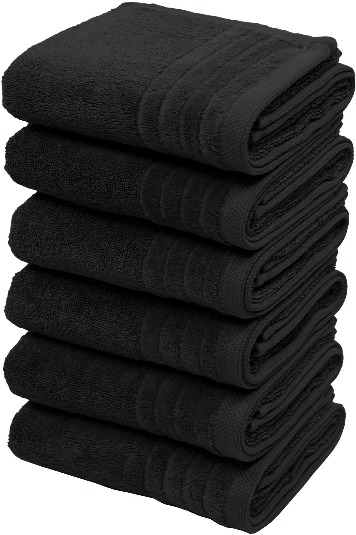 OTTO home Handtücher Sanremo Premium, Premium Handtücher, 600 gr/m², 50x100cm, Frottier (Set, 6-St), mit Bordüre, flauschig und weich, 5 Jahre Garantie