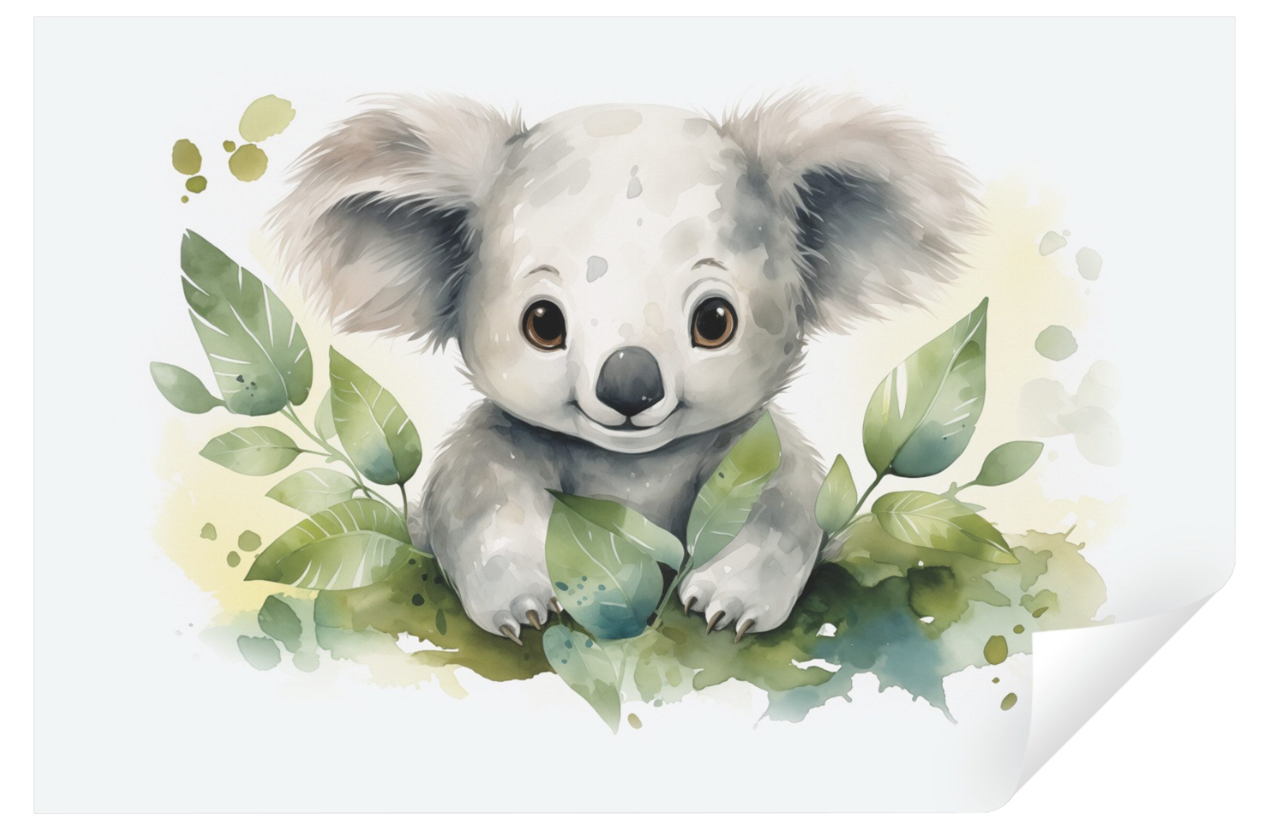 Fototapete Kinderzimmer Jungen Koala Bär Grün Tiere Vlies Tapete Wandtapete